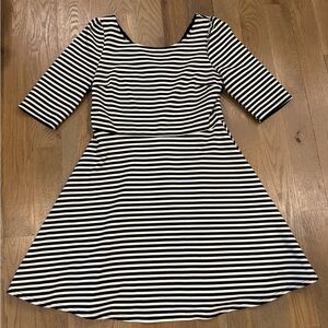 Pixley Black and White Striped Long Sleeve Dress